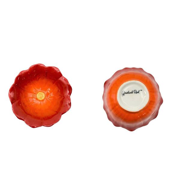 Grasslands Roads Floral Bowls and Platter Set Condiment Relish Candy Serving Set - Picture 4 of 8